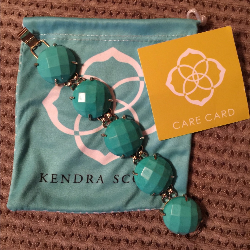 Kendra Scott Turquoise Faceted Link Bracelet in Gold-Tone